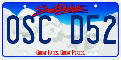 SD license plate 0SCD52
