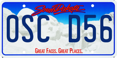 SD license plate 0SCD56