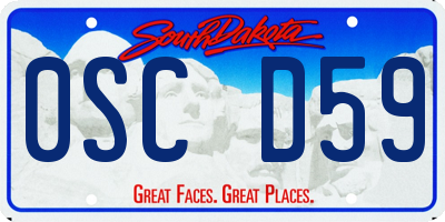SD license plate 0SCD59