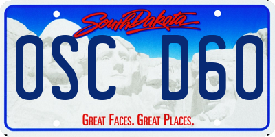 SD license plate 0SCD60
