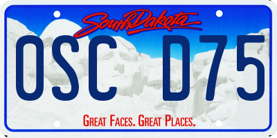 SD license plate 0SCD75