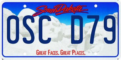 SD license plate 0SCD79