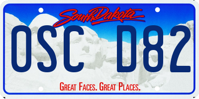 SD license plate 0SCD82