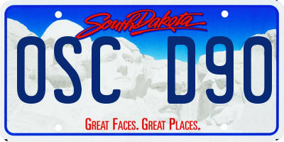 SD license plate 0SCD90