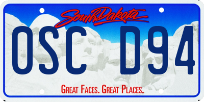 SD license plate 0SCD94