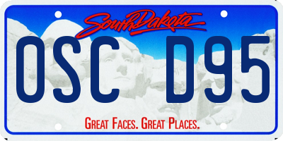 SD license plate 0SCD95
