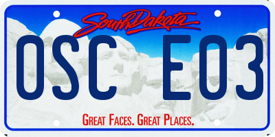 SD license plate 0SCE03