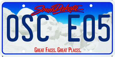 SD license plate 0SCE05