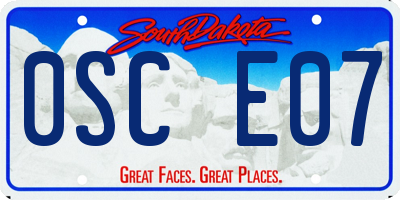 SD license plate 0SCE07
