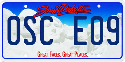 SD license plate 0SCE09