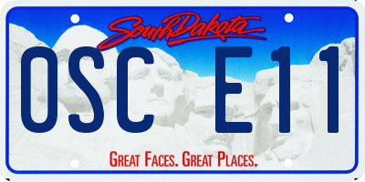SD license plate 0SCE11
