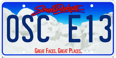 SD license plate 0SCE13