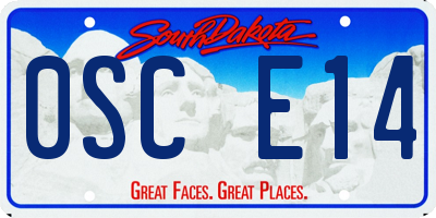 SD license plate 0SCE14