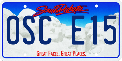 SD license plate 0SCE15