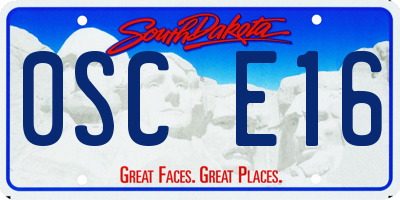 SD license plate 0SCE16