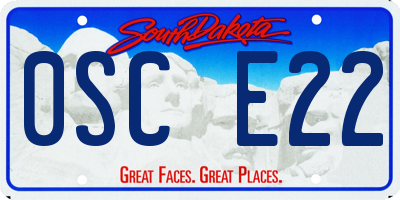 SD license plate 0SCE22