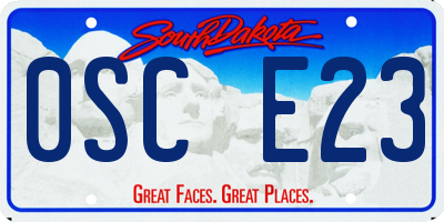 SD license plate 0SCE23