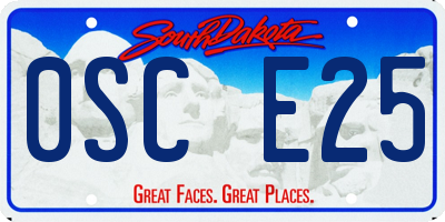 SD license plate 0SCE25