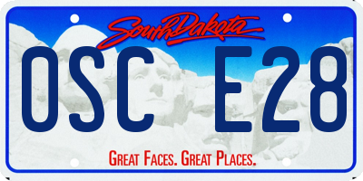 SD license plate 0SCE28