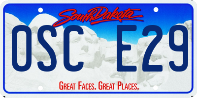 SD license plate 0SCE29