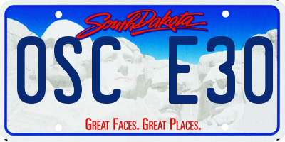 SD license plate 0SCE30