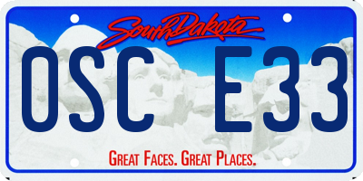SD license plate 0SCE33
