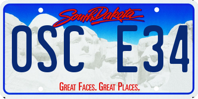 SD license plate 0SCE34