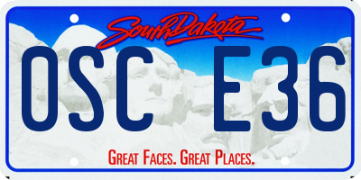 SD license plate 0SCE36