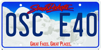 SD license plate 0SCE40