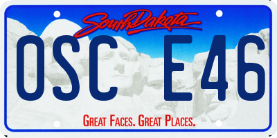 SD license plate 0SCE46