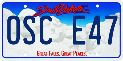 SD license plate 0SCE47