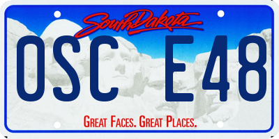 SD license plate 0SCE48