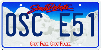 SD license plate 0SCE51