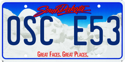 SD license plate 0SCE53