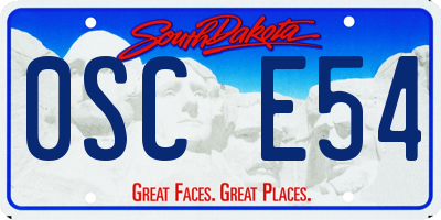 SD license plate 0SCE54