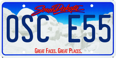 SD license plate 0SCE55