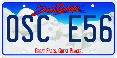 SD license plate 0SCE56