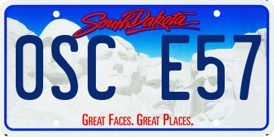 SD license plate 0SCE57