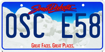 SD license plate 0SCE58