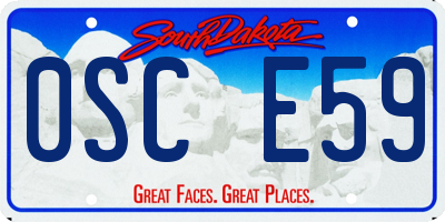 SD license plate 0SCE59