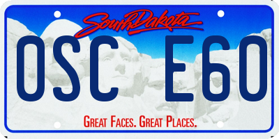 SD license plate 0SCE60
