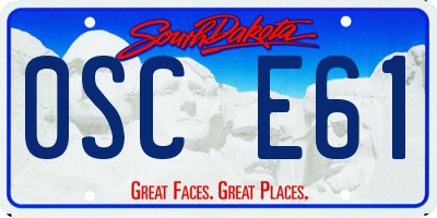 SD license plate 0SCE61