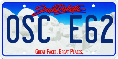SD license plate 0SCE62