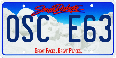 SD license plate 0SCE63
