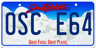 SD license plate 0SCE64