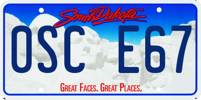 SD license plate 0SCE67