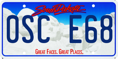 SD license plate 0SCE68