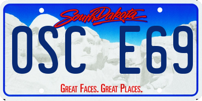 SD license plate 0SCE69