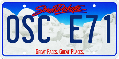 SD license plate 0SCE71