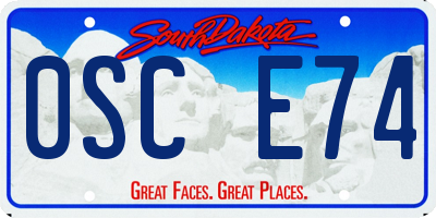 SD license plate 0SCE74